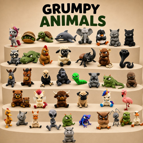 Grumpy animals tier figur - animals,